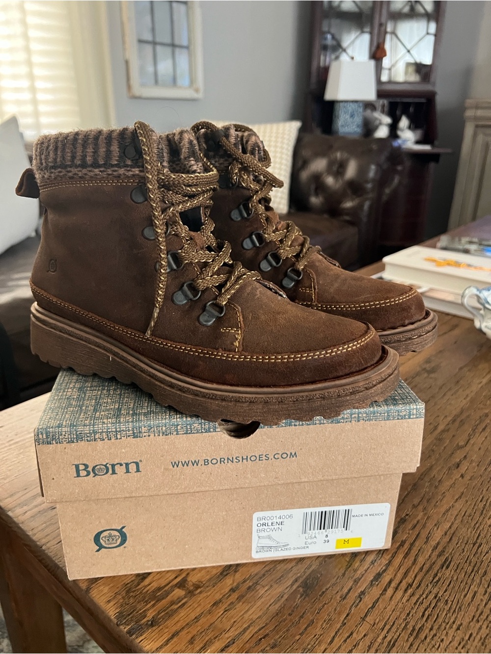 Born Women’s Brown Suede Lace-Up Ankle Boots